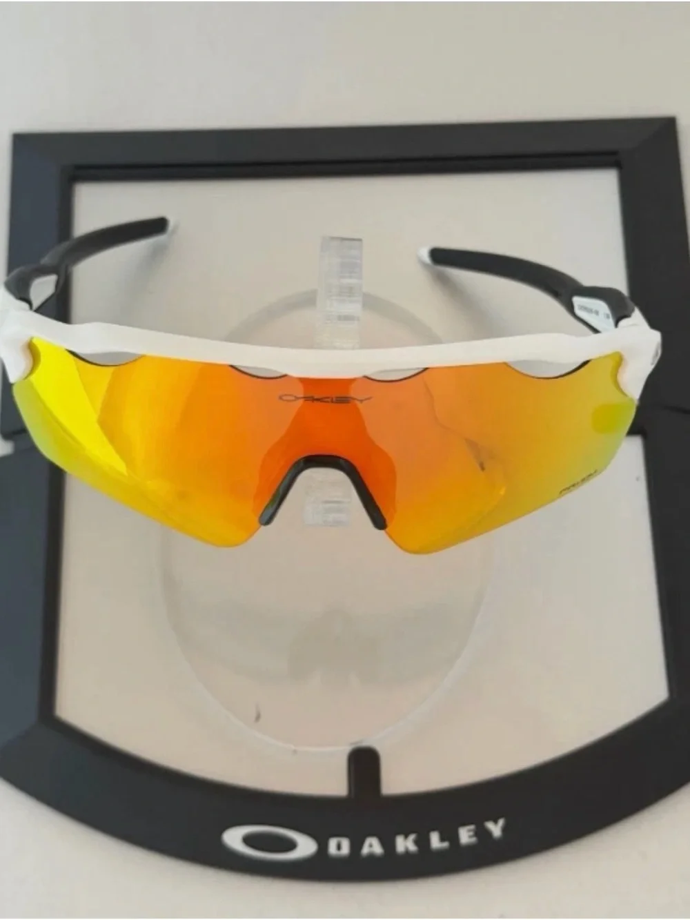 Oakley EVZero Sunglasses - White Frame with Red/Yellow Prizm Lens
